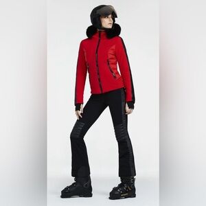 Goldbergh Womens Kaja Faux Fur Ski Jacket in Lava Red - US 10/40